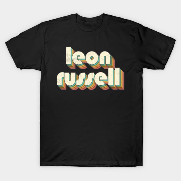 Retro Vintage Rainbow Leon Letters Distressed Style T-Shirt by Cables Skull Design